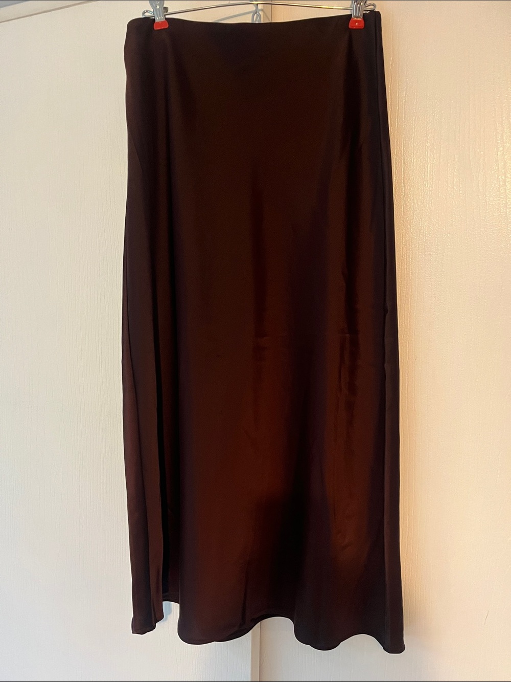 Rachel Zoe Deep Brown Satin Maxi Skirt